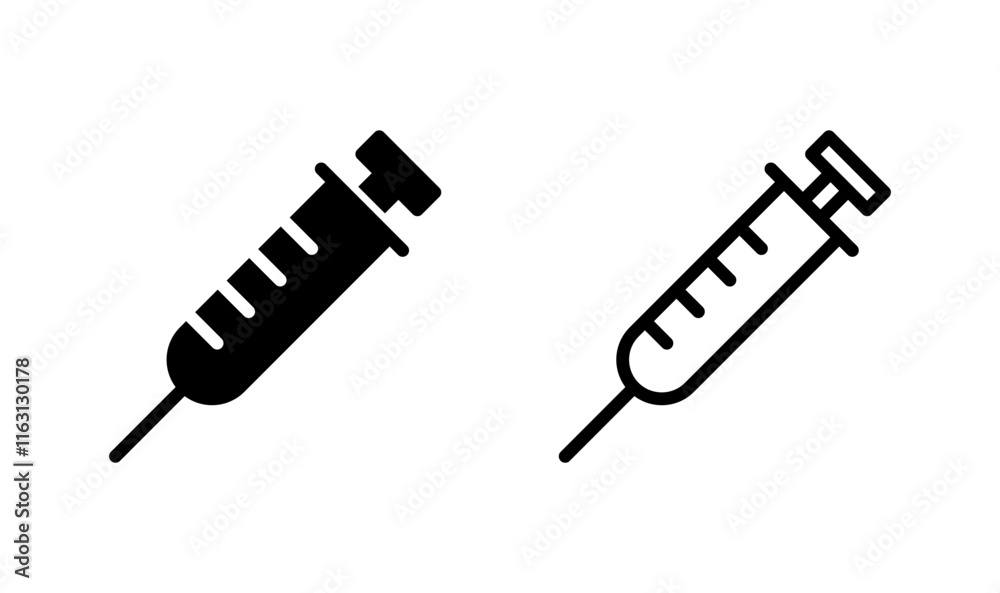 Syringe icon logo design. injection sign and symbol.vaccine icon Syringe icon logo design. injection sign and symbol.vaccine icon