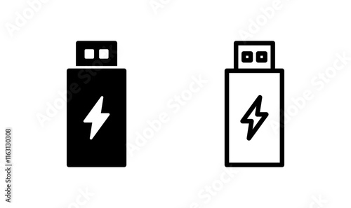 Usb icon logo design. Flash disk sign and symbol. flash drive sign. usb charging