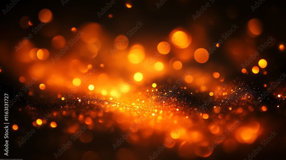 Obraz premium Abstract Orange Glitter Lights Background Bokeh