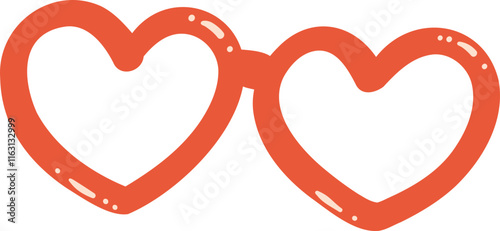 Cute Retro Heart Glasses simple