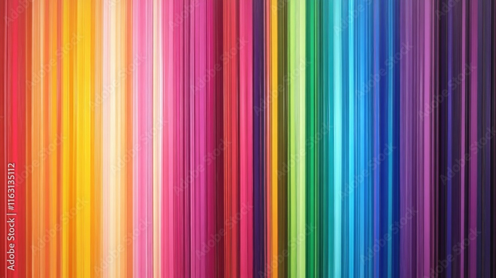 Obraz premium Vibrant Vertical Stripes Of Rainbow Hues Abstract Art