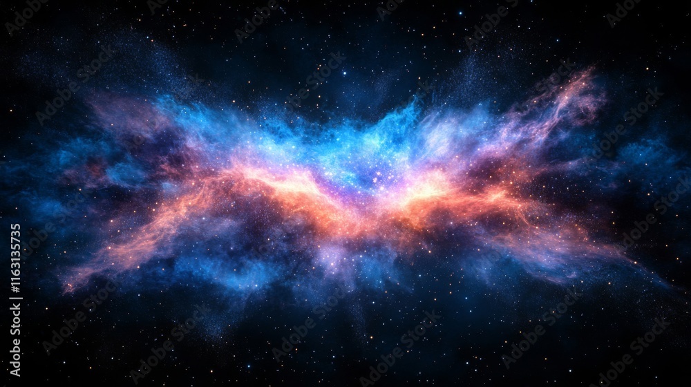 Fototapeta premium Celestial Nebula Cosmic Dust Starscape Displaying Vibrant Hues