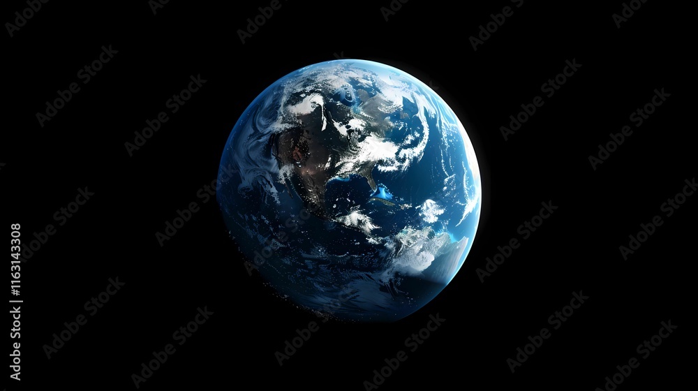 3D rendering of the Earth from space 3D rendering of the Earth from space
