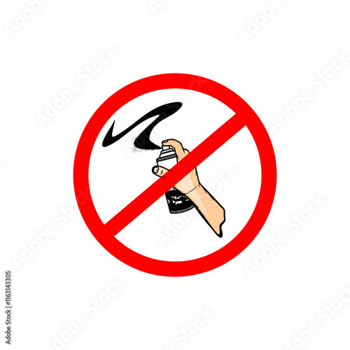 symbol of the ban on graffiti vandalism vector illustration