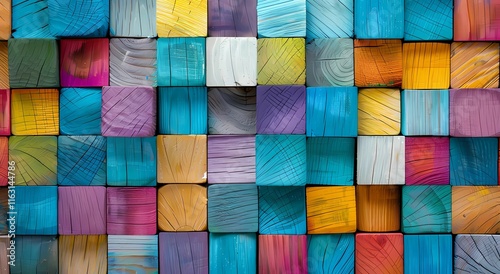 A background of colorful wooden blocks