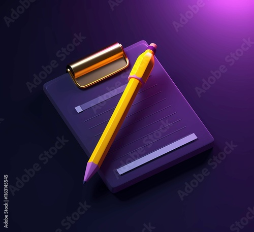 checklist with pencil purple