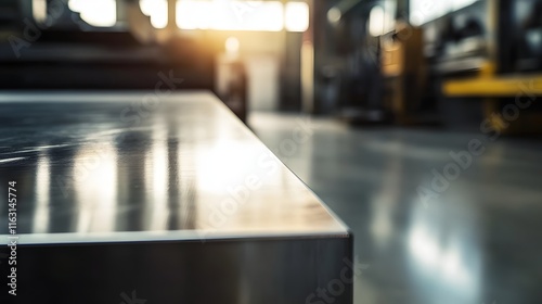 Wallpaper Mural Polished Metal Surface in Industrial Factory Setting Torontodigital.ca