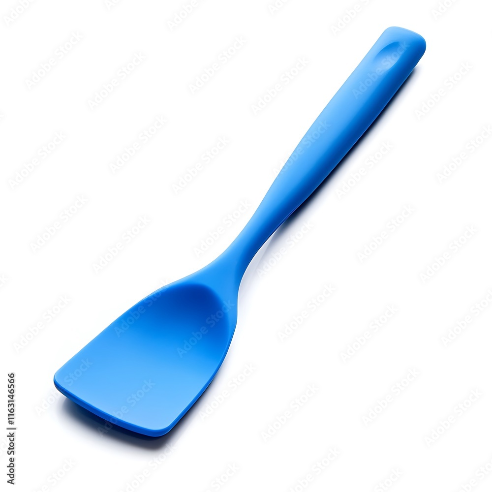 Blue silicone spatula isolated on white background
