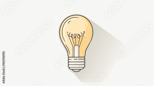 simple line art of A light bulb. lamp