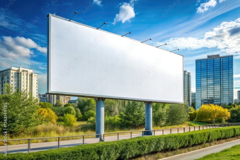 blank billboard on the road generative ai blank billboard on the road generative ai