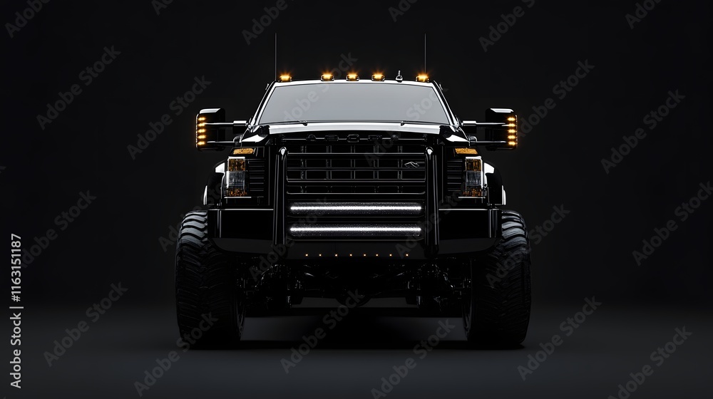 Black Monster Truck Powerful Offroad Vehicle
