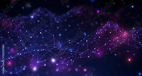 background of purple and blue glowing data connections