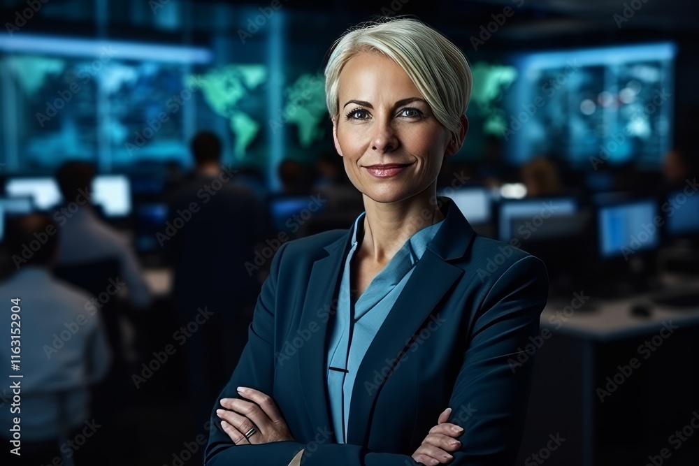 Portrait of a confident businesswoman standing with arms crossed in office Portrait of a confident businesswoman standing with arms crossed in office