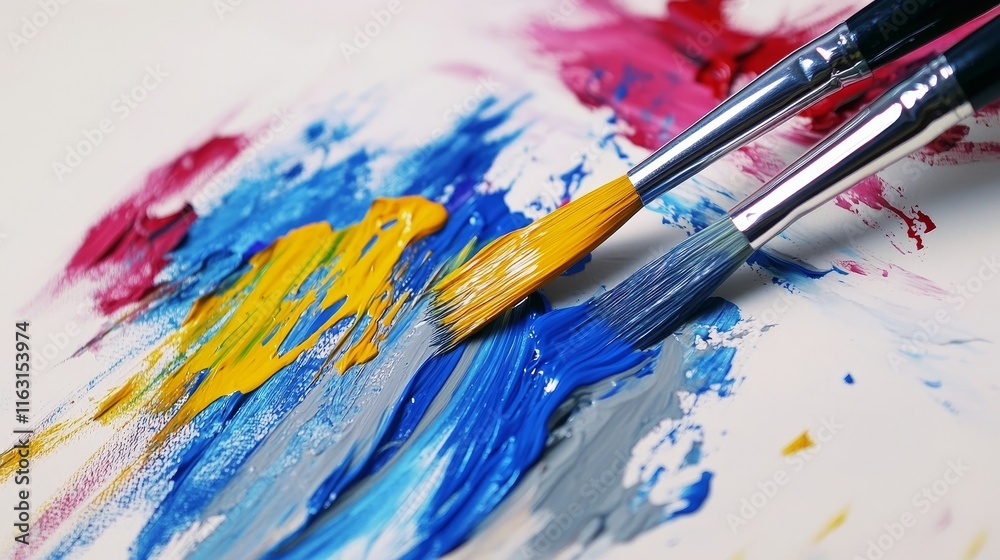 acrylic paint. grey and vibrant paint. brushstroke acrylic paint. grey and vibrant paint. brushstroke