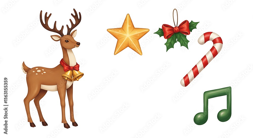 Christmas musical decoration elements. Winter holiday dividers. Christmas musical decoration elements. Winter holiday dividers.