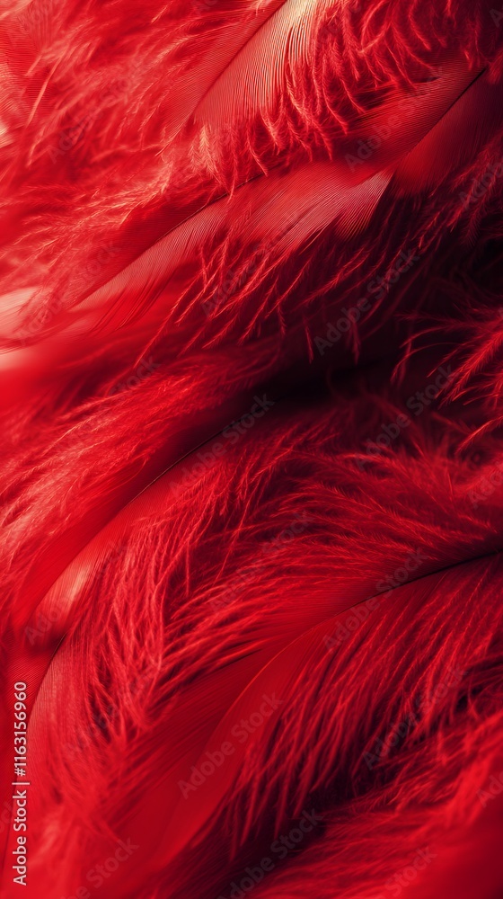 Obraz premium Close-up Photograph of Crimson-Red Feathers