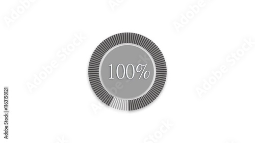 simple and minimilist 100% loading,share,progress and completed sighn ,1 to  100 percent  loading bar, bright progress circle photo