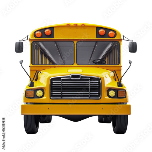 A yellow school bus with a white background photo