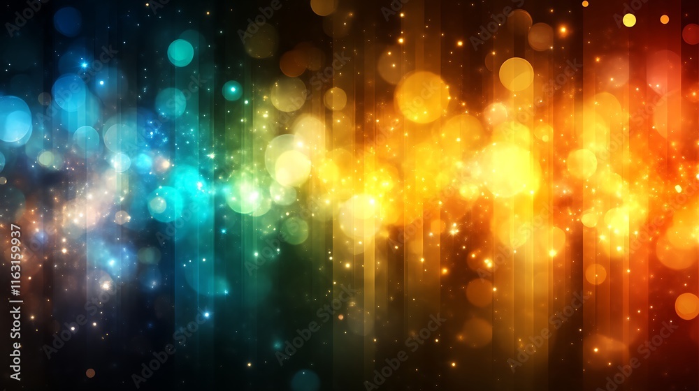 Fototapeta premium Abstract Rainbow Lights Background With Bokeh Effects