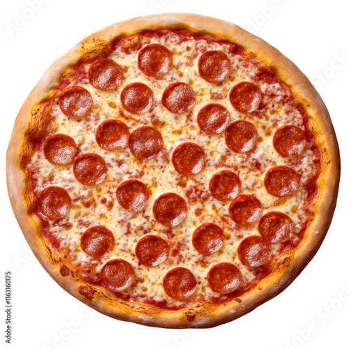 A pepperoni pizza with cheese
