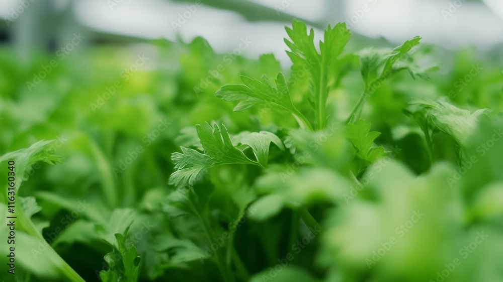 Hydroponic celery cultivation in a greenhouse Hydroponic celery cultivation in a greenhouse
