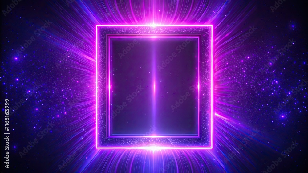 Obraz premium Vertical short video: Animated purple rectangle frame loops on an abstract backdrop.