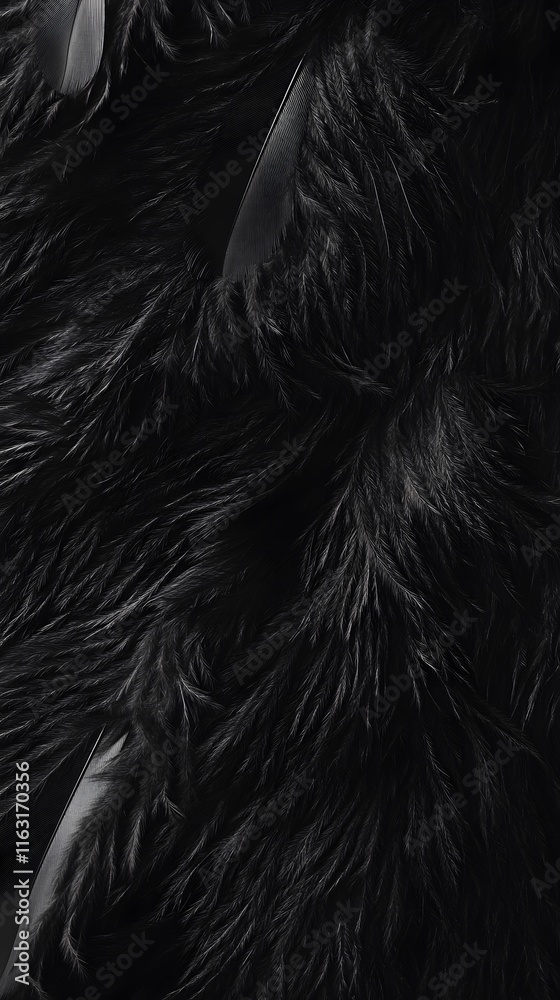 Fototapeta premium Black Feather Texture