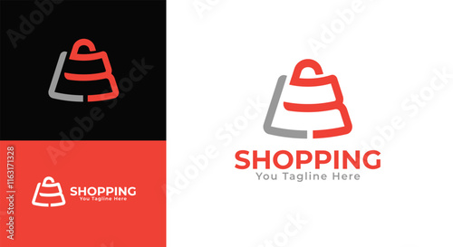 Vector shopping letter B or LB logo design for retail business identity