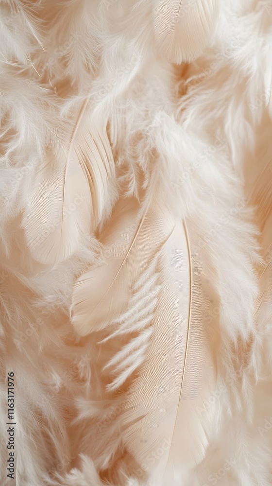 Fototapeta premium Collection of Pale Peach Feathers