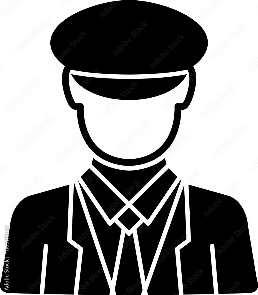 Ship captain icon. Simple illustration of ship captain vector icon for web design isolated on white background Ship captain icon. Simple illustration of ship captain vector icon for web design isolated on white background
