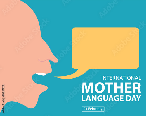 illustration vector graphic of face emits speech bubbles from mouth, perfect for international day, mother language day, celebrate, greeting card, etc.
