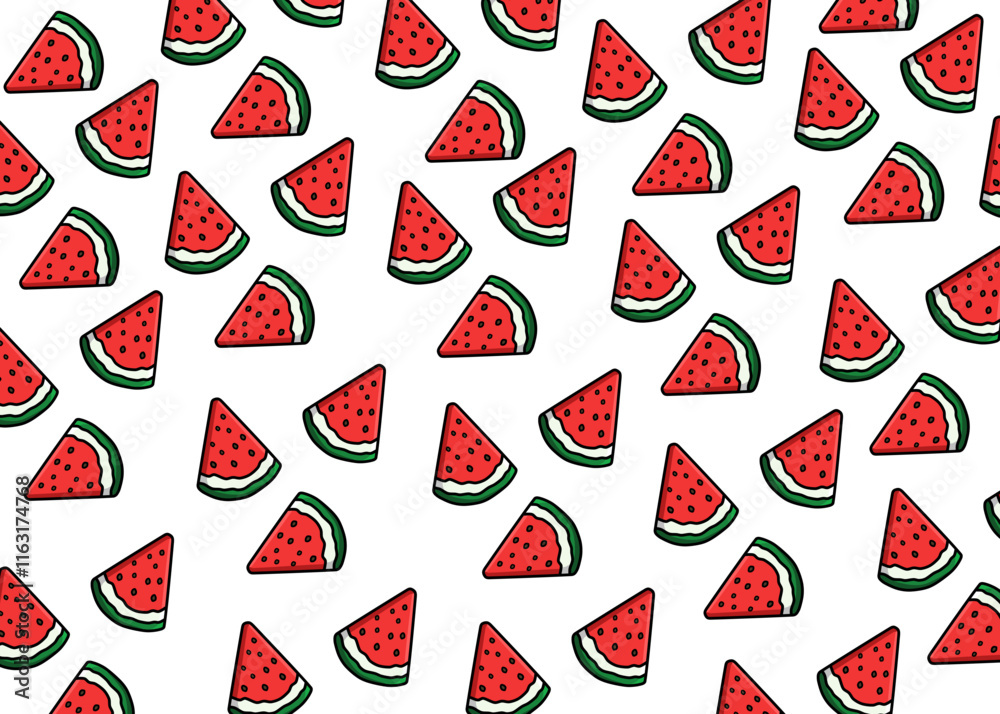 seamless pattern watermelon fruit with vector food illustration seamless pattern watermelon fruit with vector food illustration