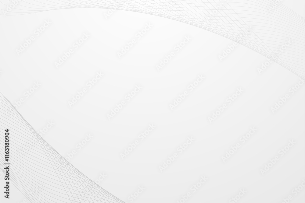 Fototapeta premium Abstract grey wave lines on transparent background. Technology, data science, geometric border pattern. Isolated on white background. Vector illustration.
