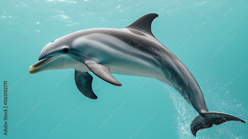 Fototapeta premium Striped Dolphin Underwater Grace
