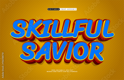 skillful savior editable text effect with a art and good text style