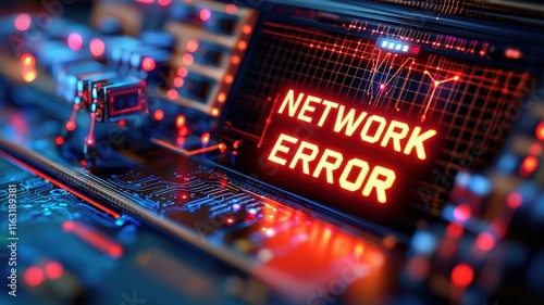 Network error message on a digital display