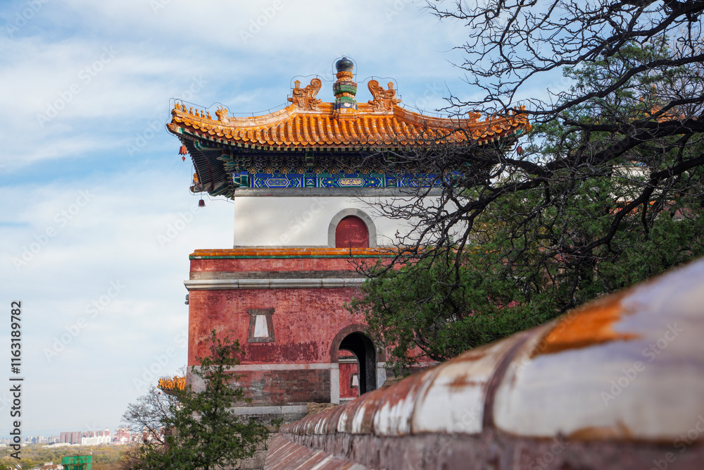 Tibetan architecture in the Four Great Regions of Summer Palace in Beijing.