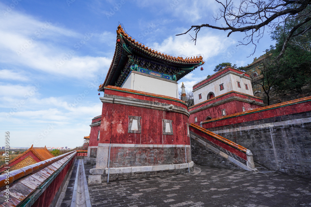 Tibetan architecture in the Four Great Regions of Summer Palace in Beijing.