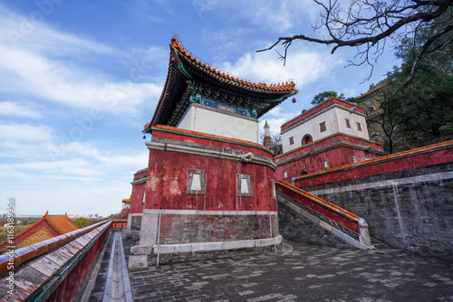 Tibetan architecture in the Four Great Regions of Summer Palace in Beijing.