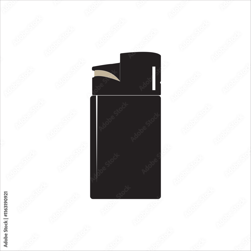 Black gas lighter elemnt icon design symbol template Black gas lighter elemnt icon design symbol template