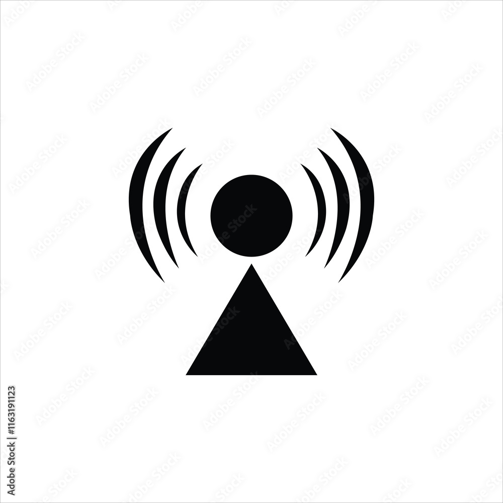 Wi-Fi Symbol with Wireless Signal and Connection Wi-Fi Symbol with Wireless Signal and Connection
