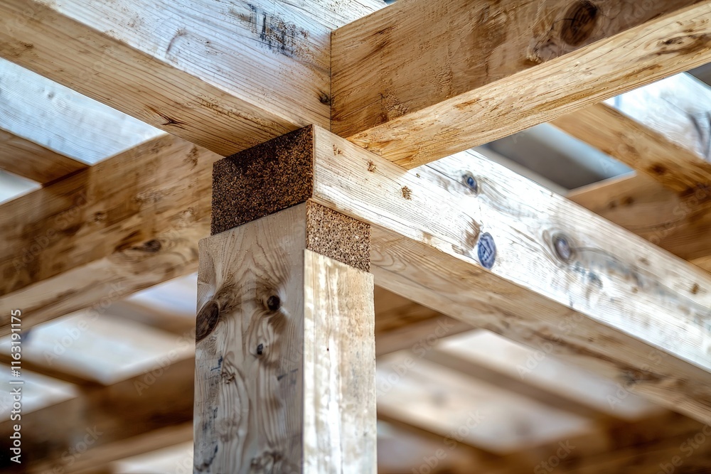 Wooden frame of a new house under construction Wooden frame of a new house under construction