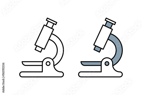 Vector Microscope Flat Illustration With Outline