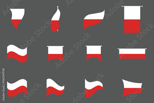Free Download Flag of Poland Set, Original and simple Poland flag Bundle, vector illustration of Poland flag Collection
 - GFXLoad