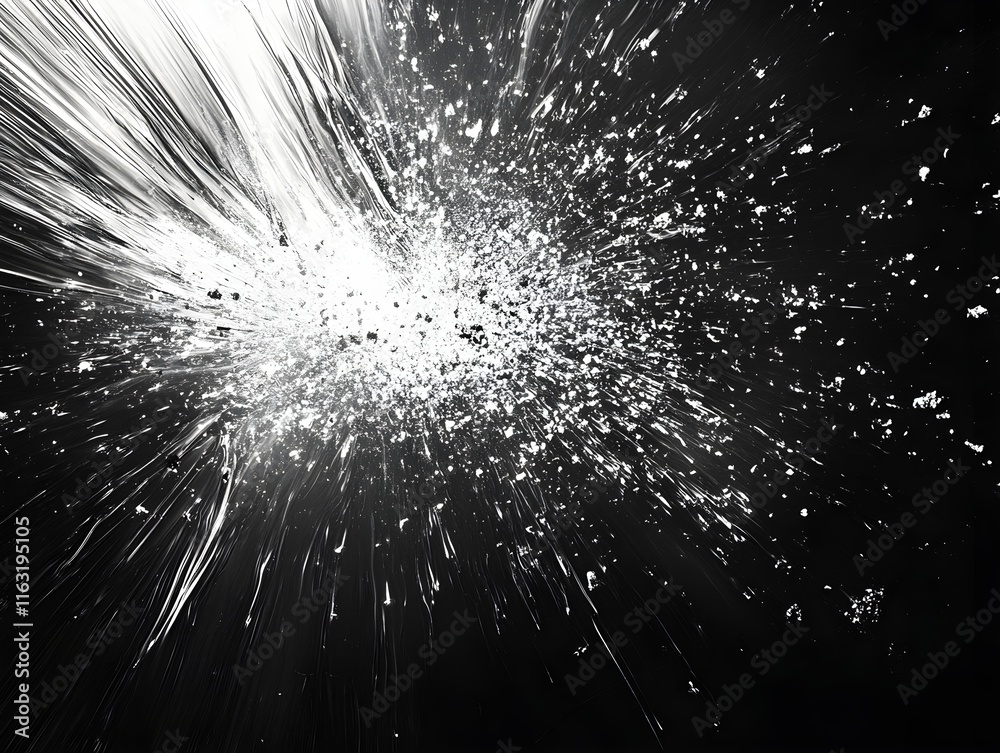Obraz premium Abstract Black and White Explosion