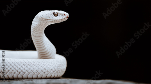 Albino Snake Portrait:  A m...