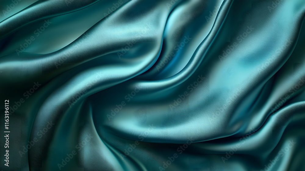 Obraz premium Abstract Draped Silk with Rich Turquoise Shades
