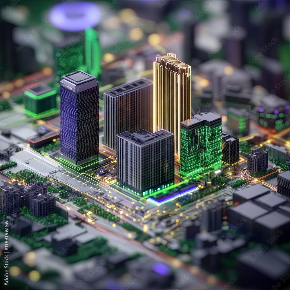 Obraz premium Smart City on Circuit Board