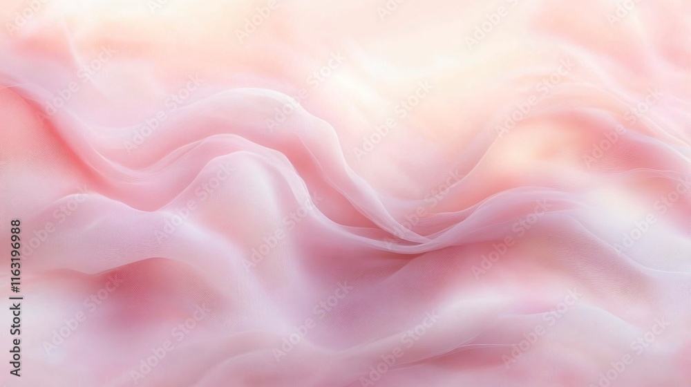 Fototapeta premium A dreamy, soft abstract background featuring blush pink and creamy white waves, perfect for serene invitations, wedding designs, or calming presentations.