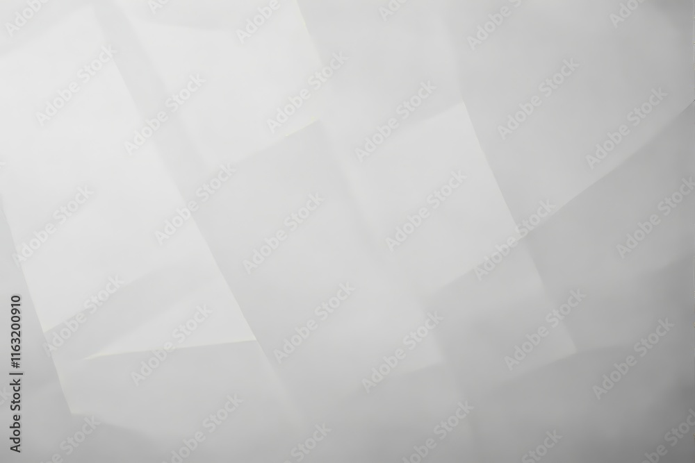 Obraz premium Abstract geometric white pattern with layered shapes, subtle light gradients, smooth texture, on a neutral background. Concept of simplicity. Ai generative